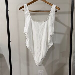 Aerie Ribbed Ivory One-Piece Swimsuit